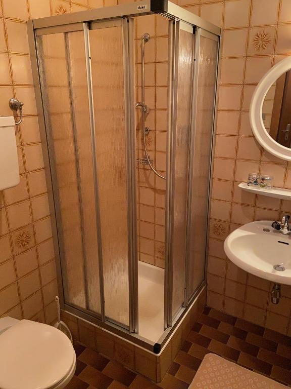 Koupelna v ubytování Gasthof Albergo Ressmair