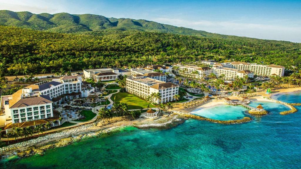 an aerial view of a resort near the ocean at Hyatt Ziva Rose Hall - All Inclusive in Montego Bay