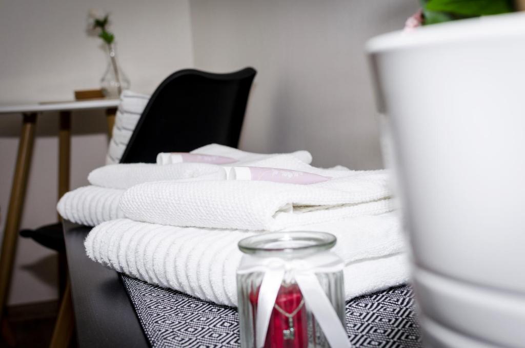 Postel nebo postele na pokoji v ubytování Apartmány u Kotačků