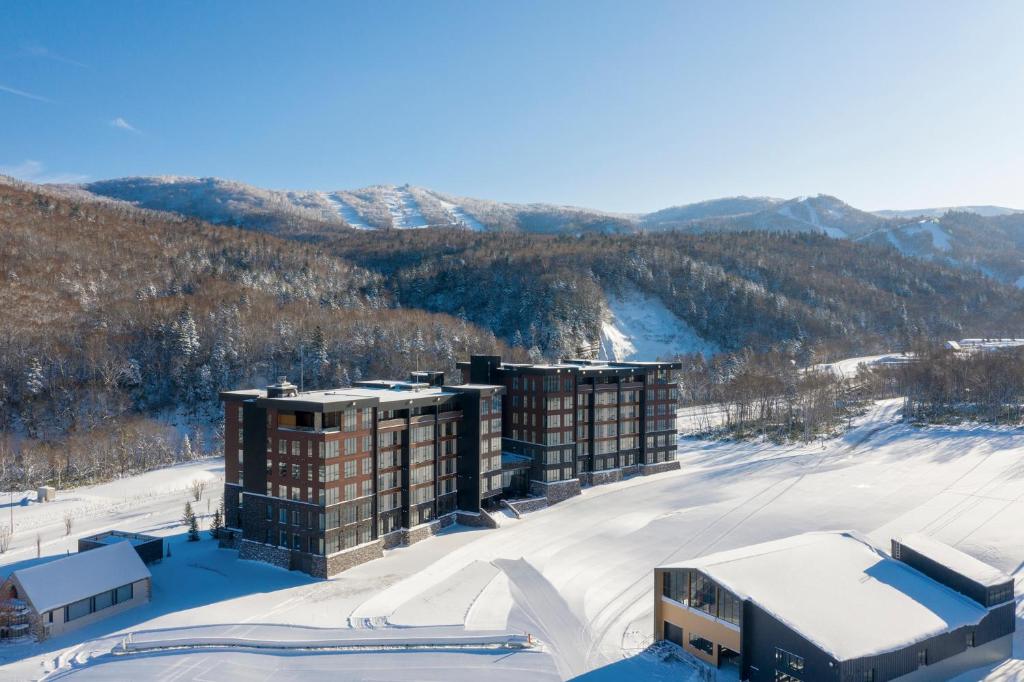 an aerial view of a resort in the snow at Yu Kiroro, Ski-in Ski-out Luxury Residences in Akaigawa