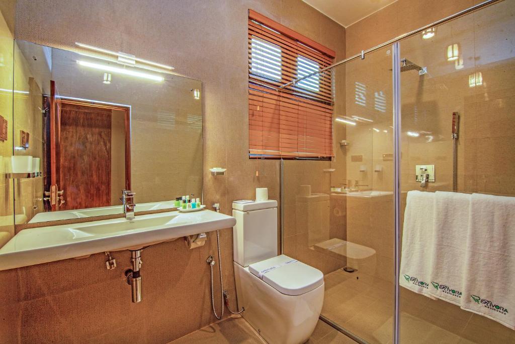 Koupelna v ubytování Rivora Residence