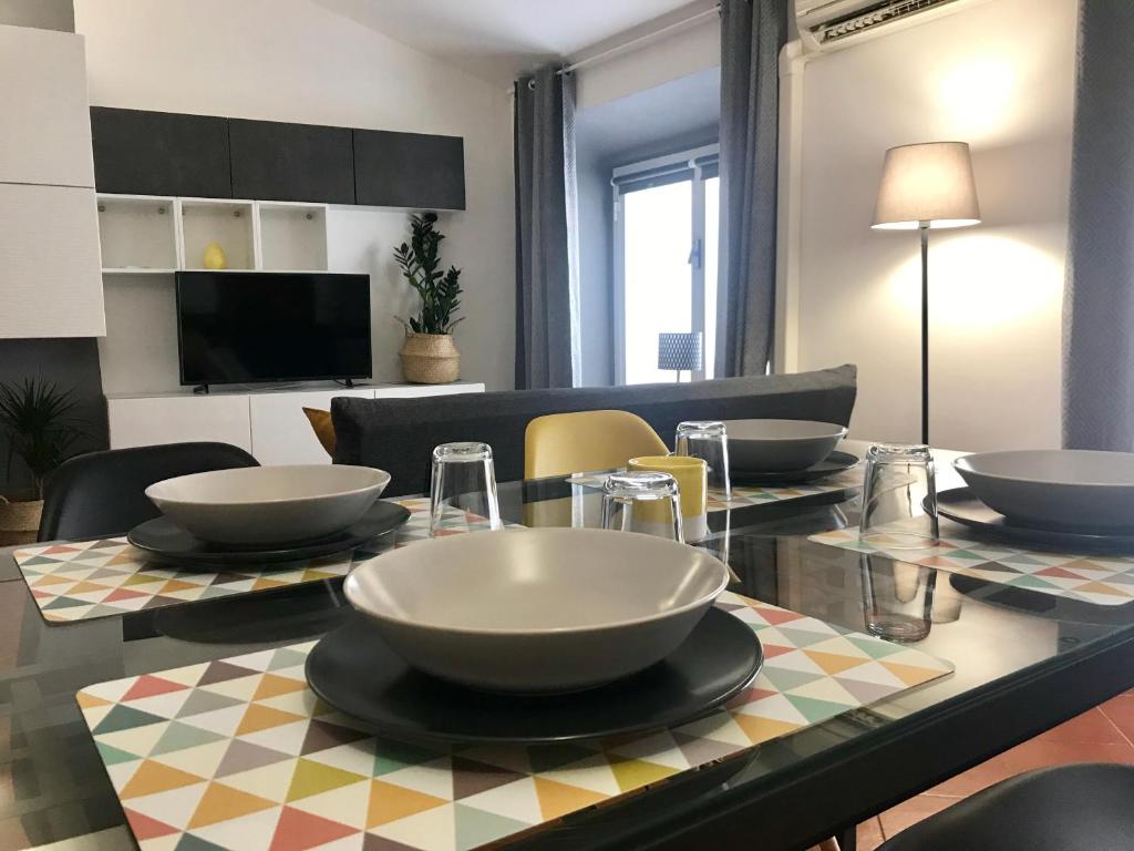 TV a/nebo společenská místnost v ubytování Genova Suite Art