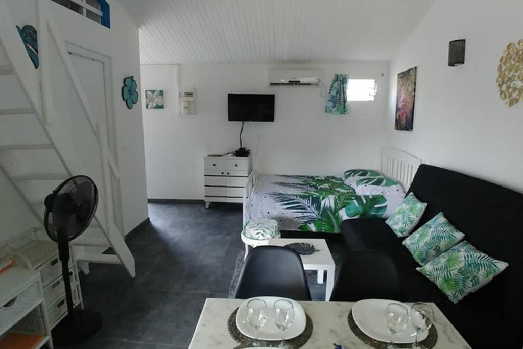 TV a/nebo společenská místnost v ubytování AnseMitan beach studio,Clim,wifi, 200mplage 3îlets