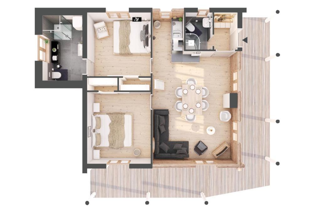 The floor plan of Chalet Franz