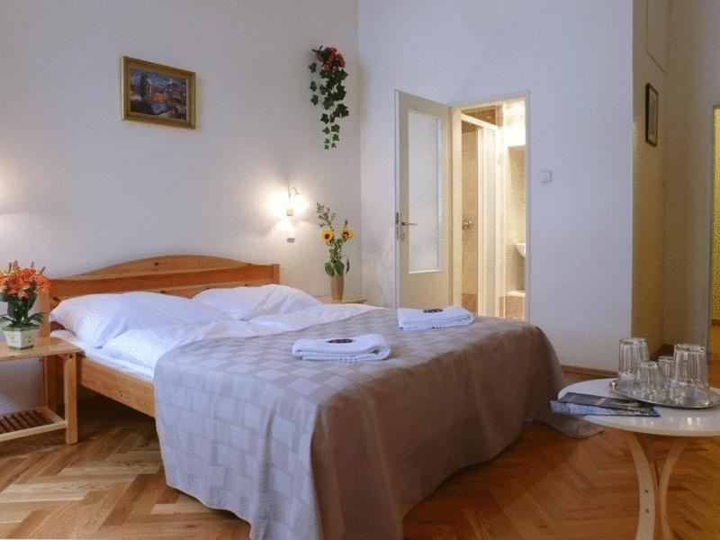 Postel nebo postele na pokoji v ubytování Pension Prague City