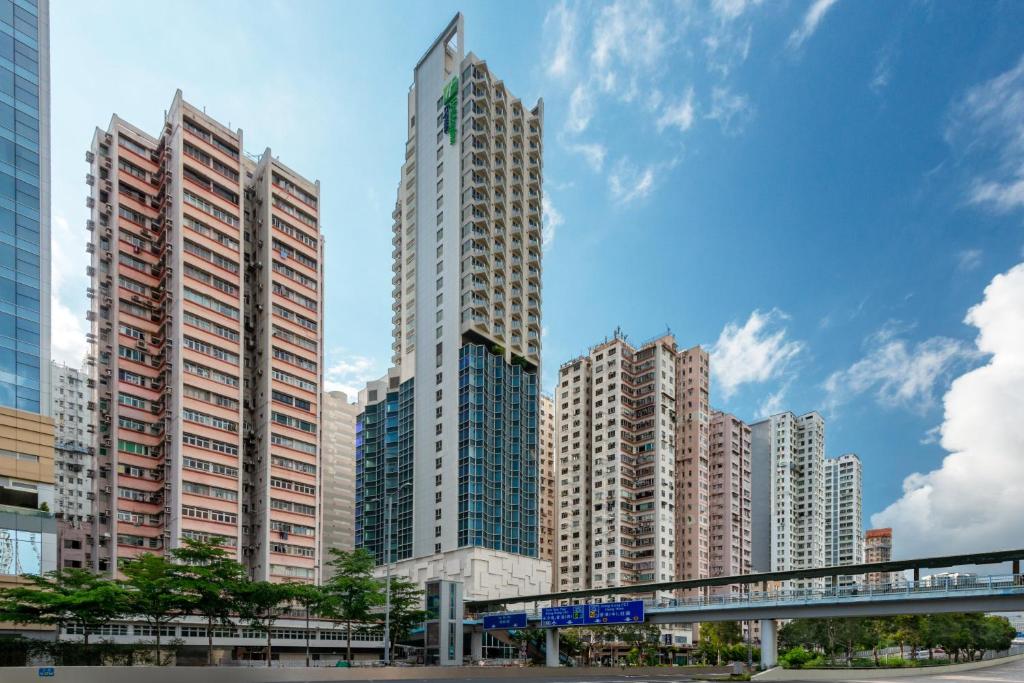 Nespecifikovaný výhled na destinaci Hongkong nebo výhled na město při pohledu z hotelu