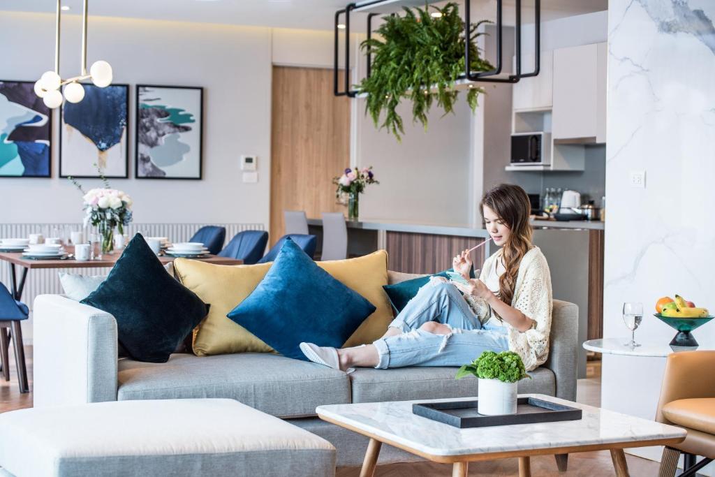 Posezení v ubytování Amanta Hotel & Residence Sathorn