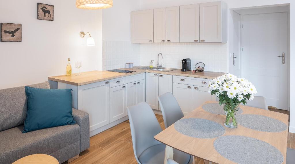 Kuchyňa alebo kuchynka v ubytovaní TWOJA CHATA Apartamenty pod niebem zarezerwuj na podhalami pl