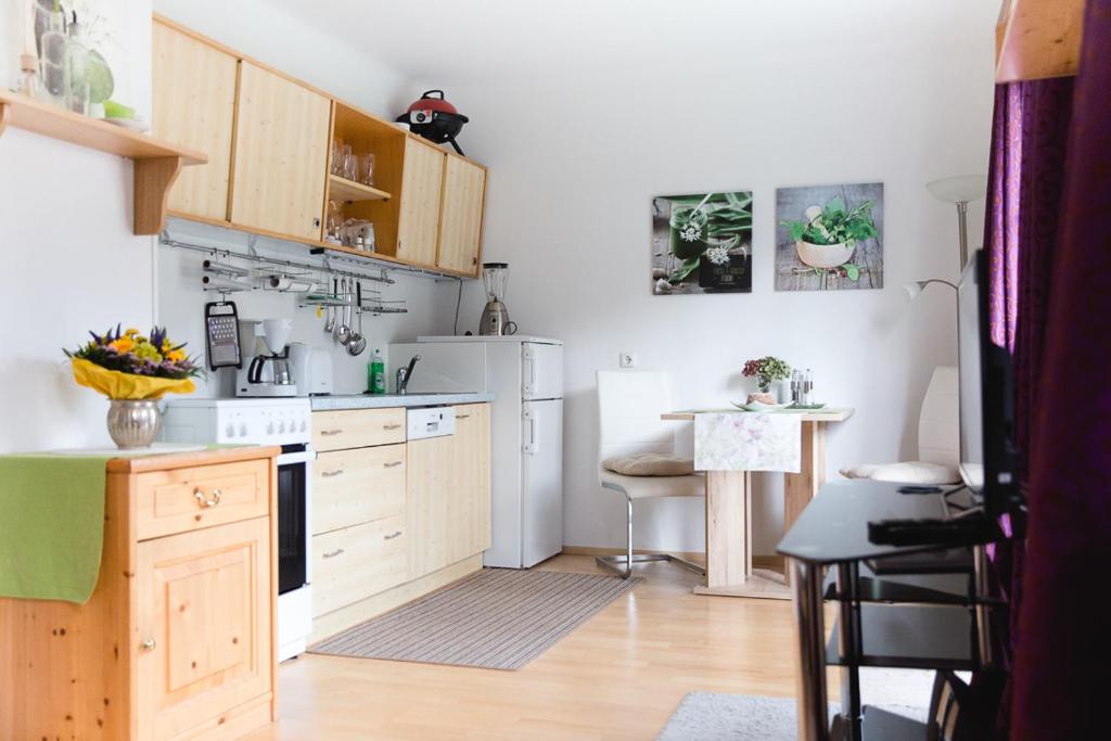 Kuchyň nebo kuchyňský kout v ubytování Wohnung am See