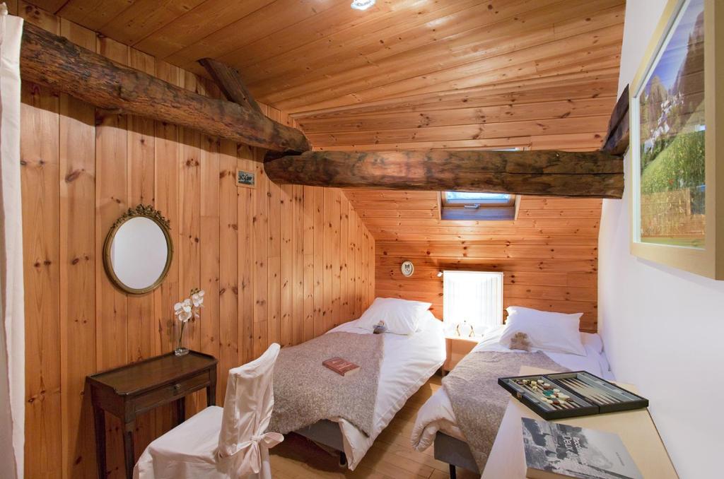 Postel nebo postele na pokoji v ubytování Chalet Les Copains