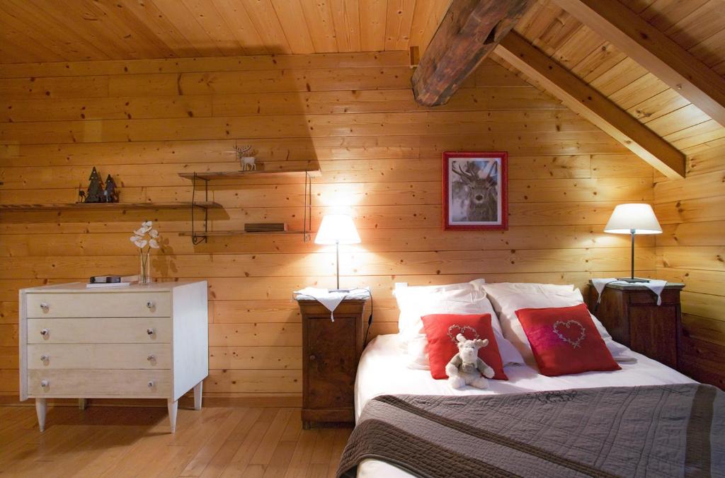 Postel nebo postele na pokoji v ubytování Chalet Les Copains