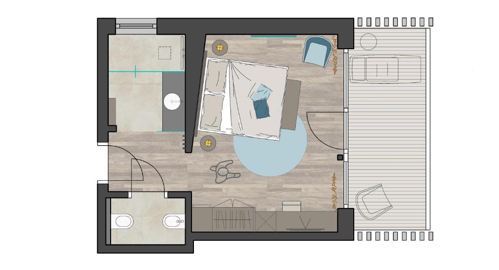 Půdorys ubytování Appius Design Suites B&B - ADULTS ONLY