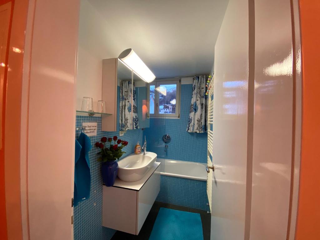 Koupelna v ubytování Ferienwohnung Sotcha 8c