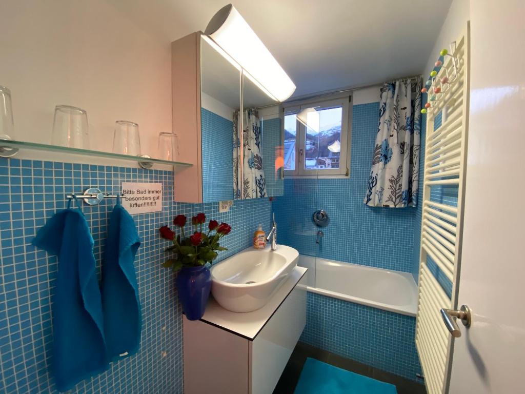 Koupelna v ubytování Ferienwohnung Sotcha 8c