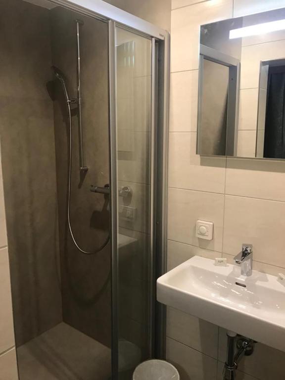 Koupelna v ubytování Appartements Hirner