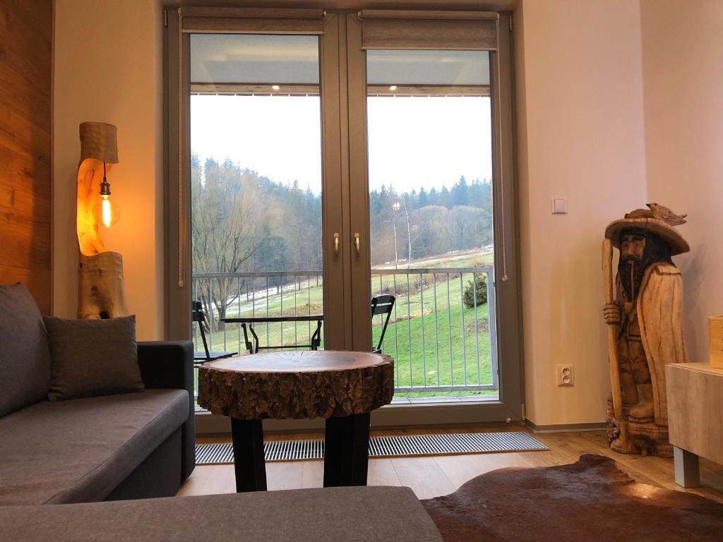 Posezení v ubytování Apartmán Jestřáb č.15