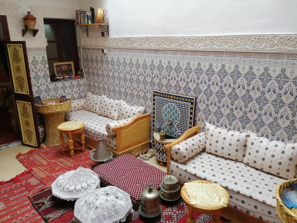 Posezení v ubytování Dar Margot Marrakech