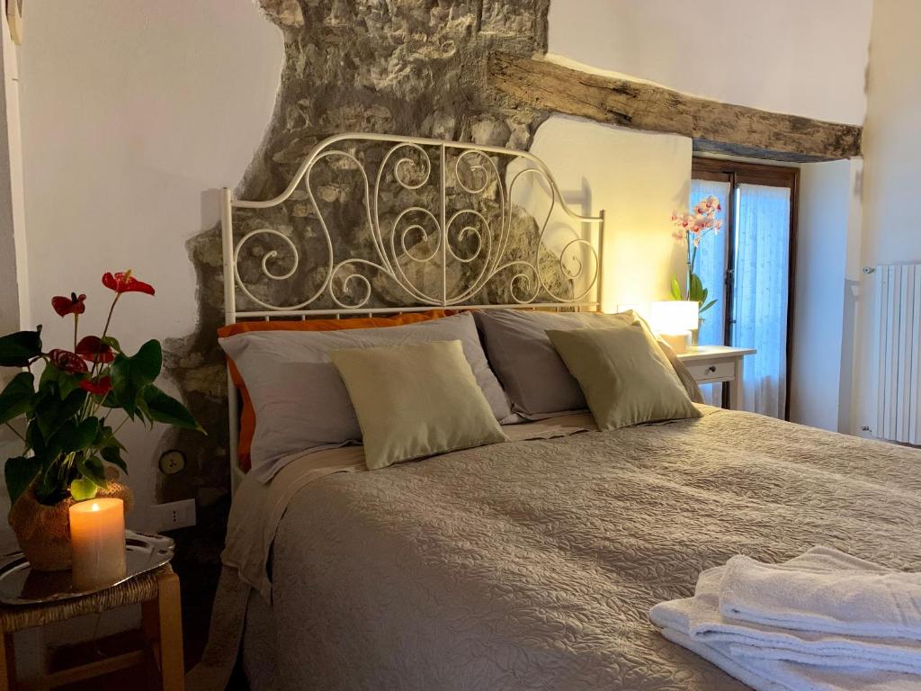 Posteľ alebo postele v izbe v ubytovaní Villa del lago
