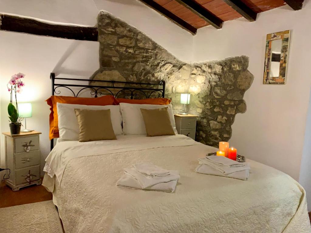 Posteľ alebo postele v izbe v ubytovaní Villa del lago