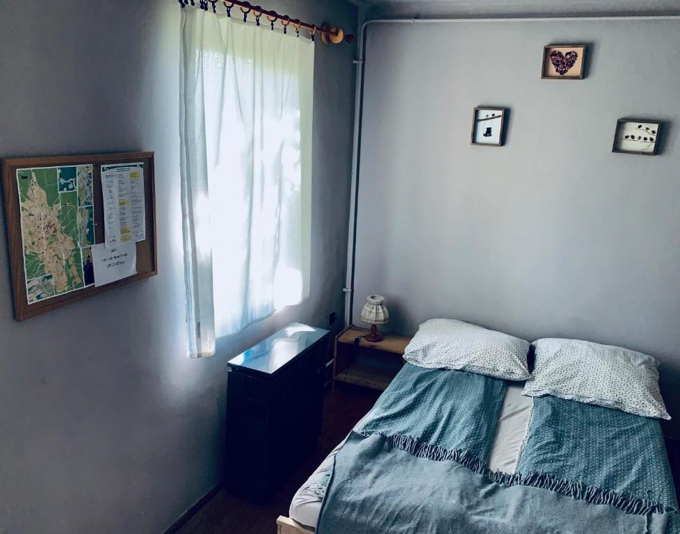 Postel nebo postele na pokoji v ubytování Vár-Lak Apartman