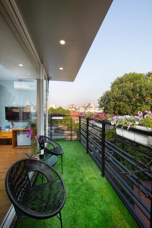 Balkón nebo terasa v ubytování Hanoi Lotus Boutique Hotel