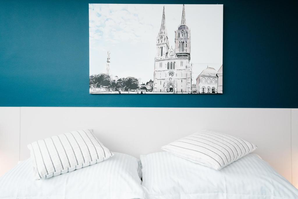 Postel nebo postele na pokoji v ubytování Hotel Blue