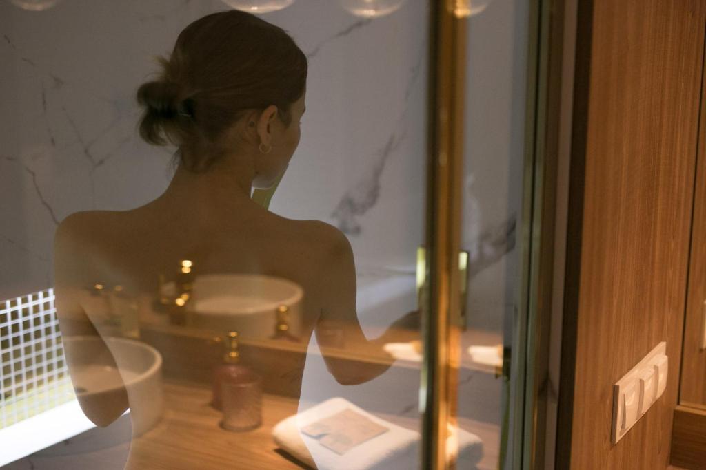 Kúpeľňa v ubytovaní Apartament Różana