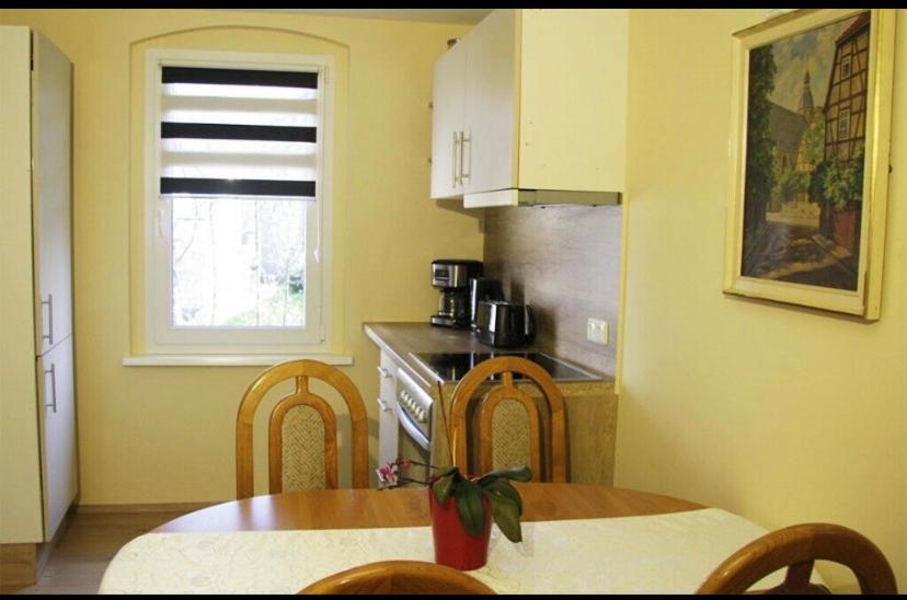 Kuchyň nebo kuchyňský kout v ubytování Ferienwohnung mit Balkon in Schmölln