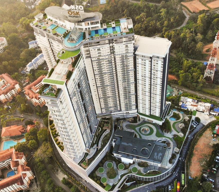 an overhead view of a large building with a casino at Swiss-Garden Hotel & Residences, Genting Highlands in Genting Highlands