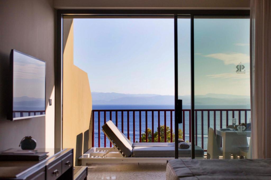 Vue générale sur la mer ou vue sur la mer prise depuis l'hôtel