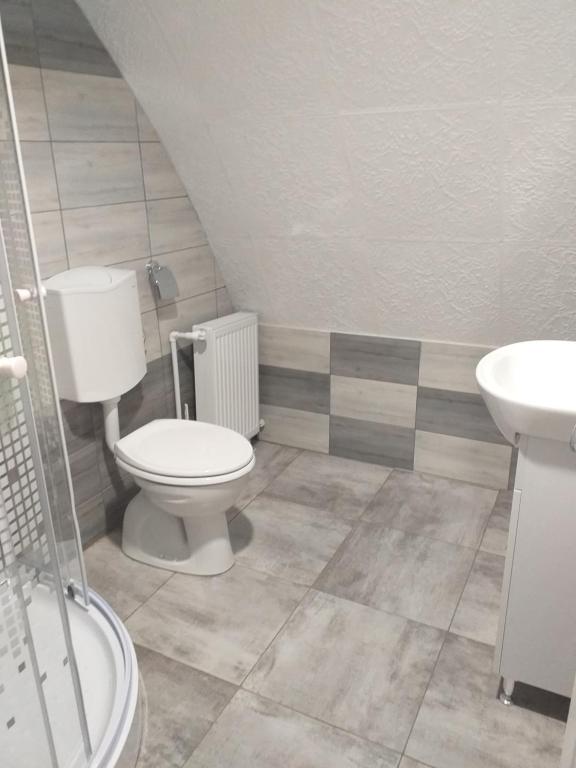 Koupelna v ubytování Hotel Hobby