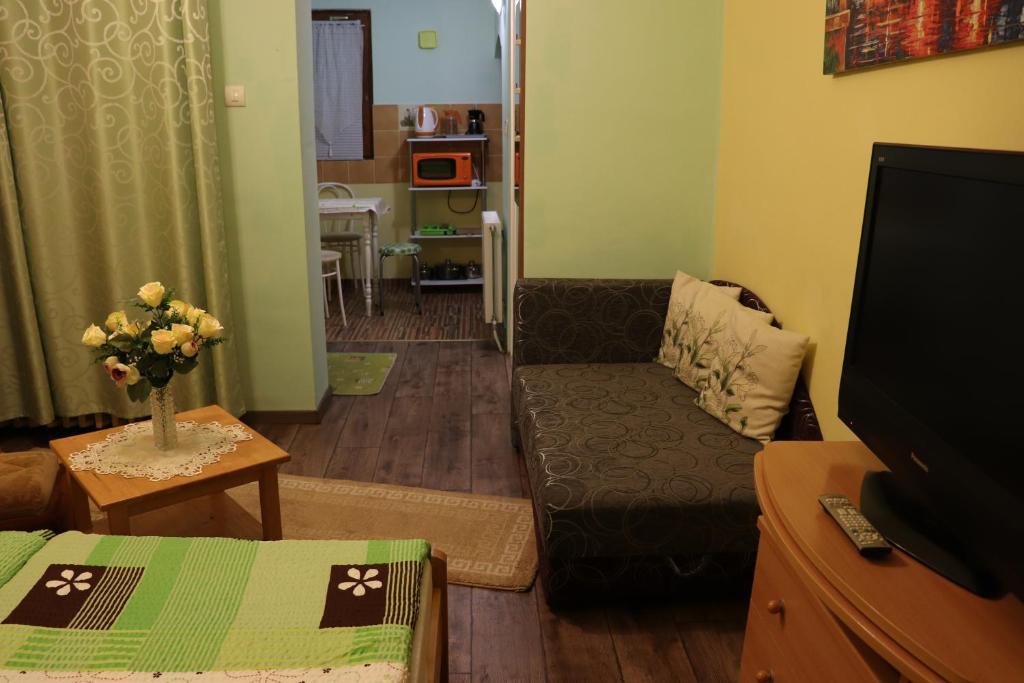TV a/nebo společenská místnost v ubytování Panoráma Vendégház
