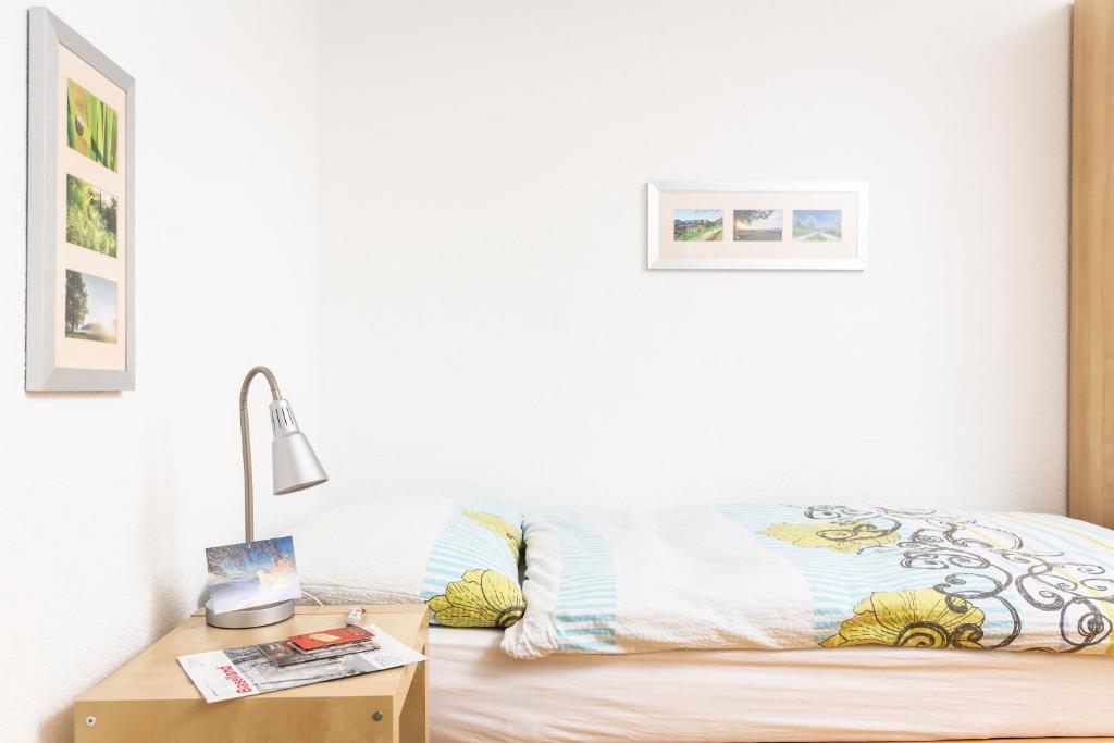 Postel nebo postele na pokoji v ubytování MyBednBreakfast in Bottmingen