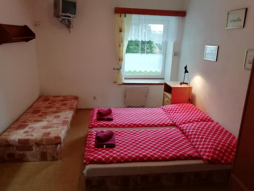 Postel nebo postele na pokoji v ubytování Penzion Rudolfovna