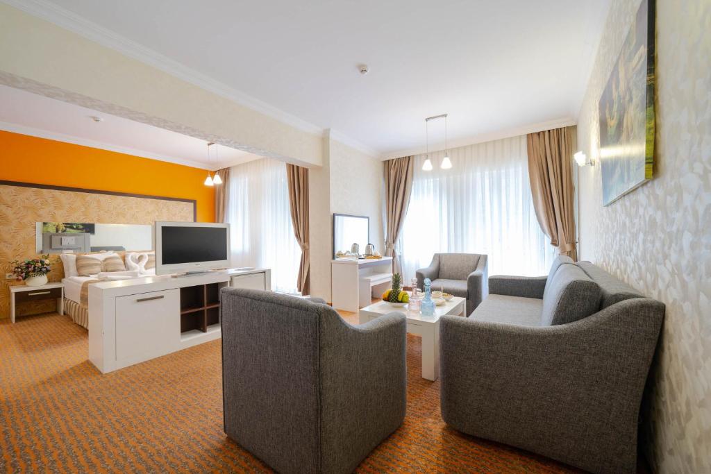 TV a/nebo společenská místnost v ubytování Ridos Thermal Hotel & Spa