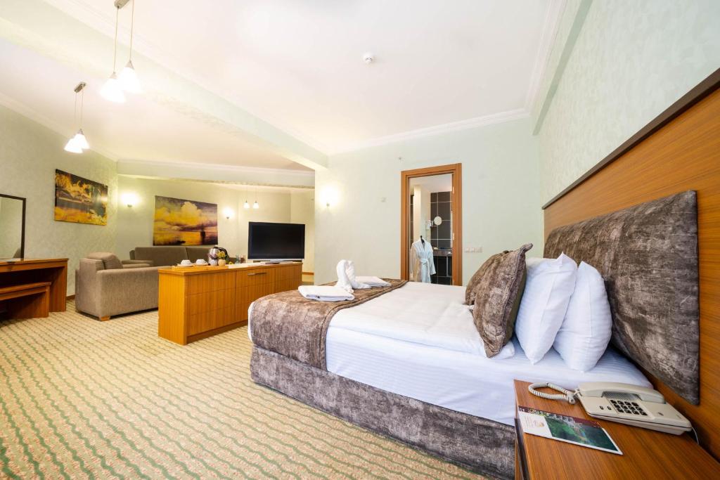 TV a/nebo společenská místnost v ubytování Ridos Thermal Hotel & Spa