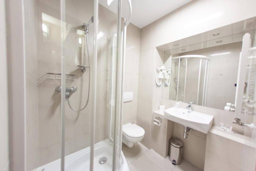 Koupelna v ubytování Hotel Tychy