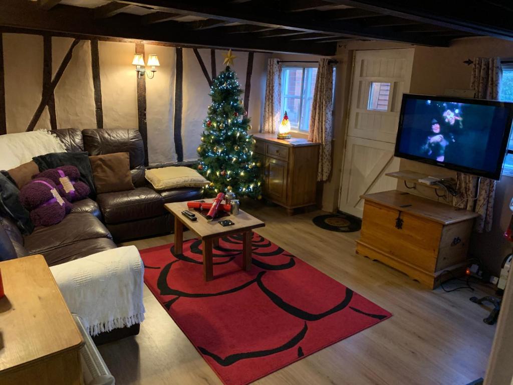 TV a/nebo společenská místnost v ubytování Myrtle cottage