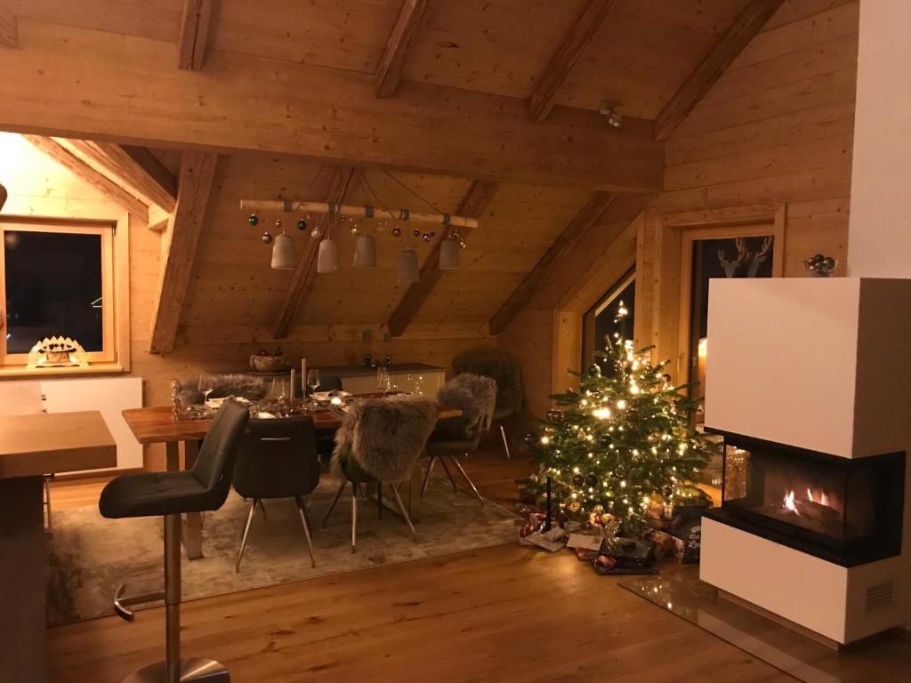 Posezení v ubytování Berghütte Murmele