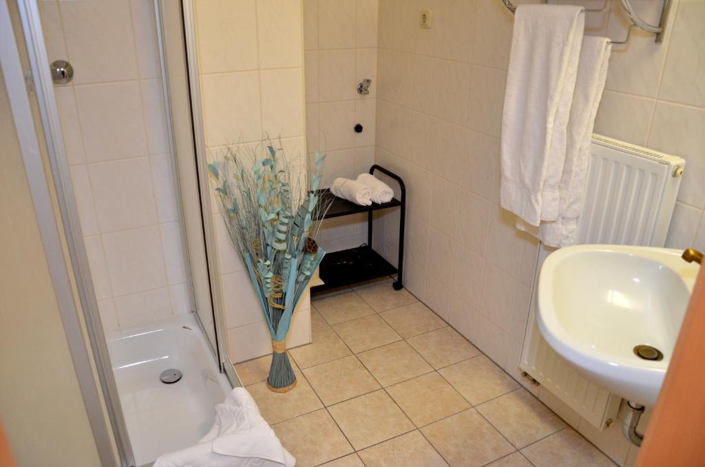 Koupelna v ubytování Hotel Vierenstraße