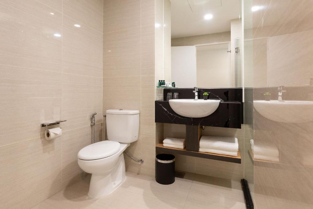 Koupelna v ubytování Hotel 7 Suria