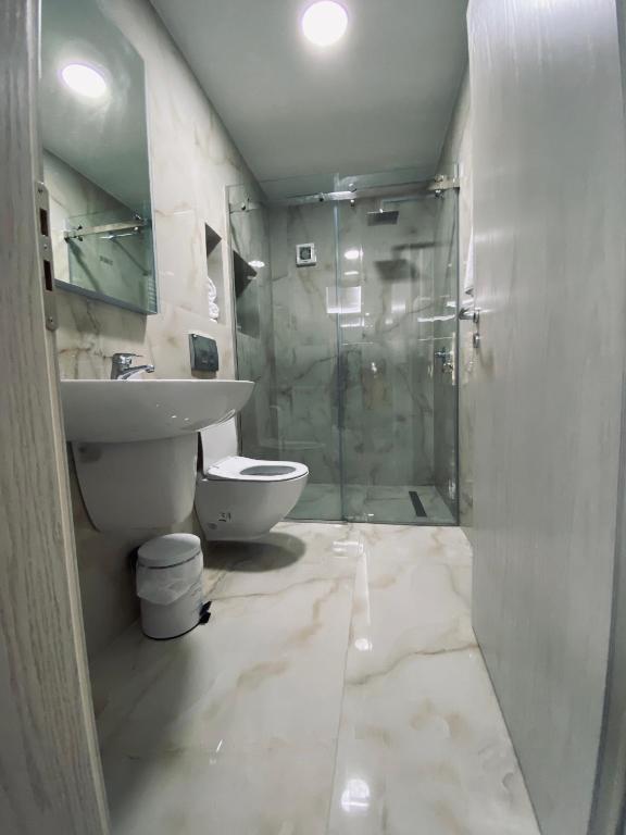 Koupelna v ubytování Hotel Piemonte