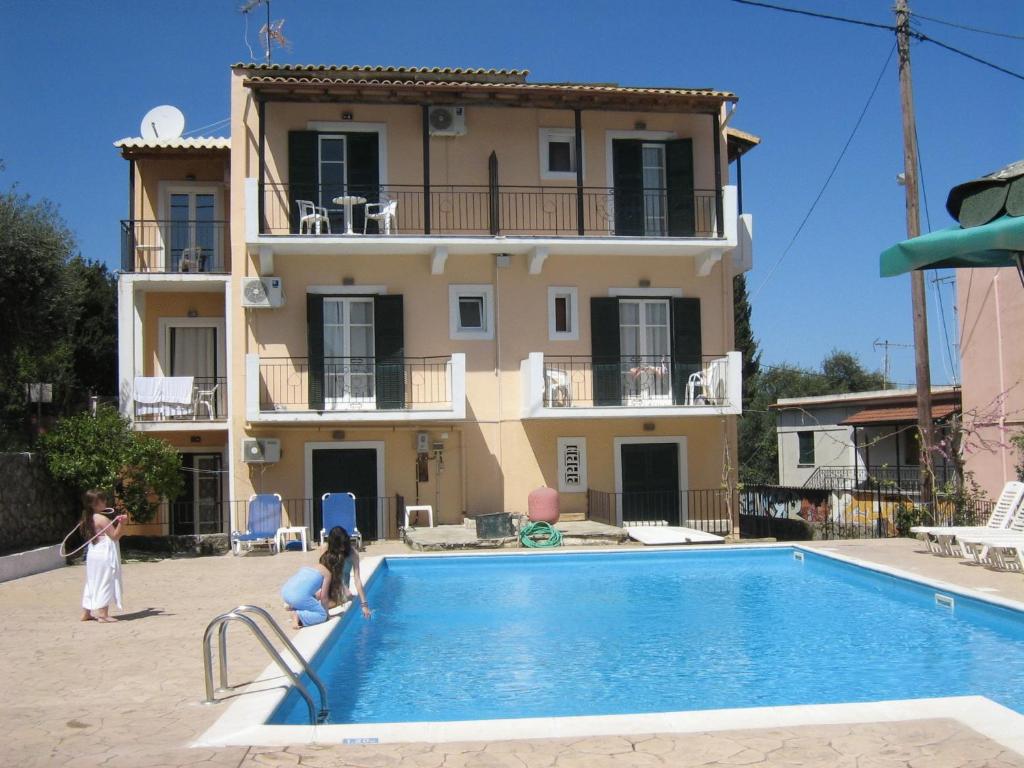 The swimming pool at or close to Avgoustina Venus Studios