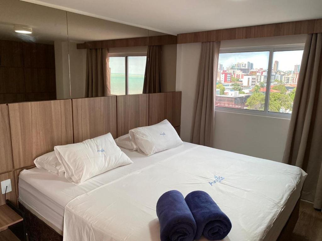 Anjos Praia Hotel - 带阳台和海景的豪华双人房间