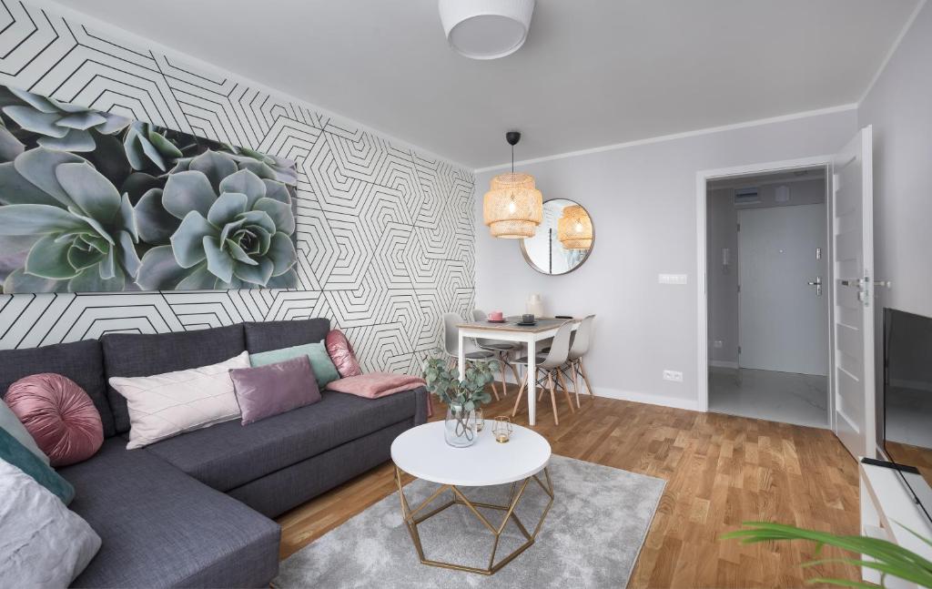 Posezení v ubytování oompH Warsaw Downtown Apartments