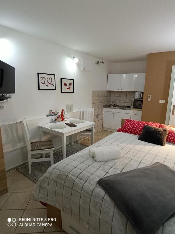 Kuchyň nebo kuchyňský kout v ubytování Apartments Vrime