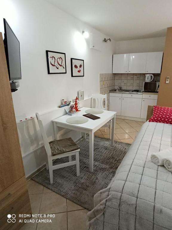 Kuchyň nebo kuchyňský kout v ubytování Apartments Vrime
