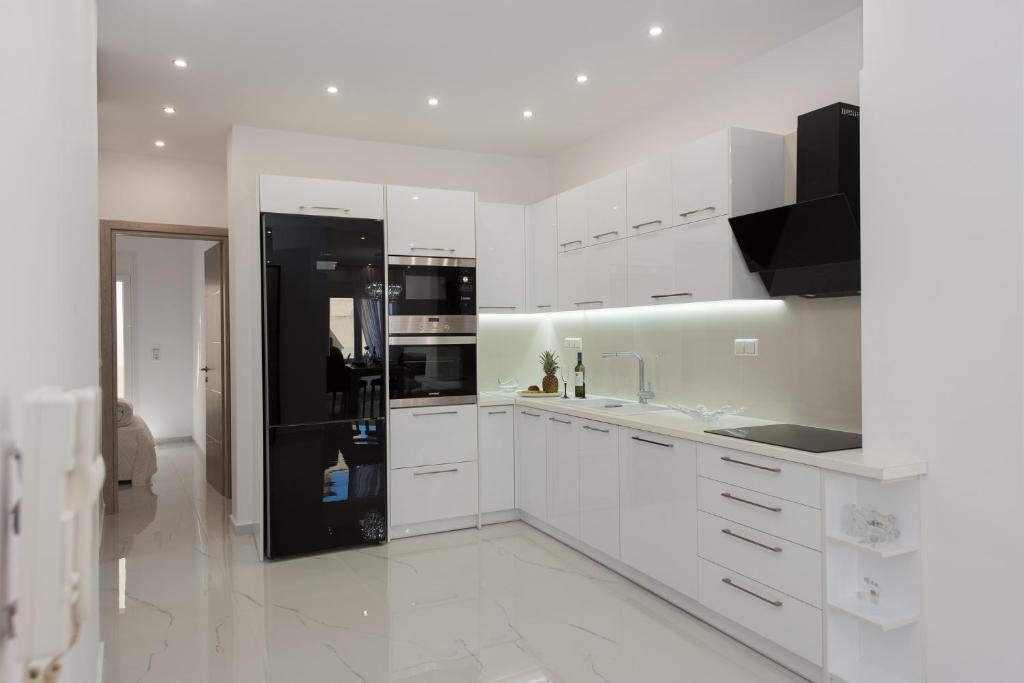Kuchyň nebo kuchyňský kout v ubytování Despina's Luxury apt downtown