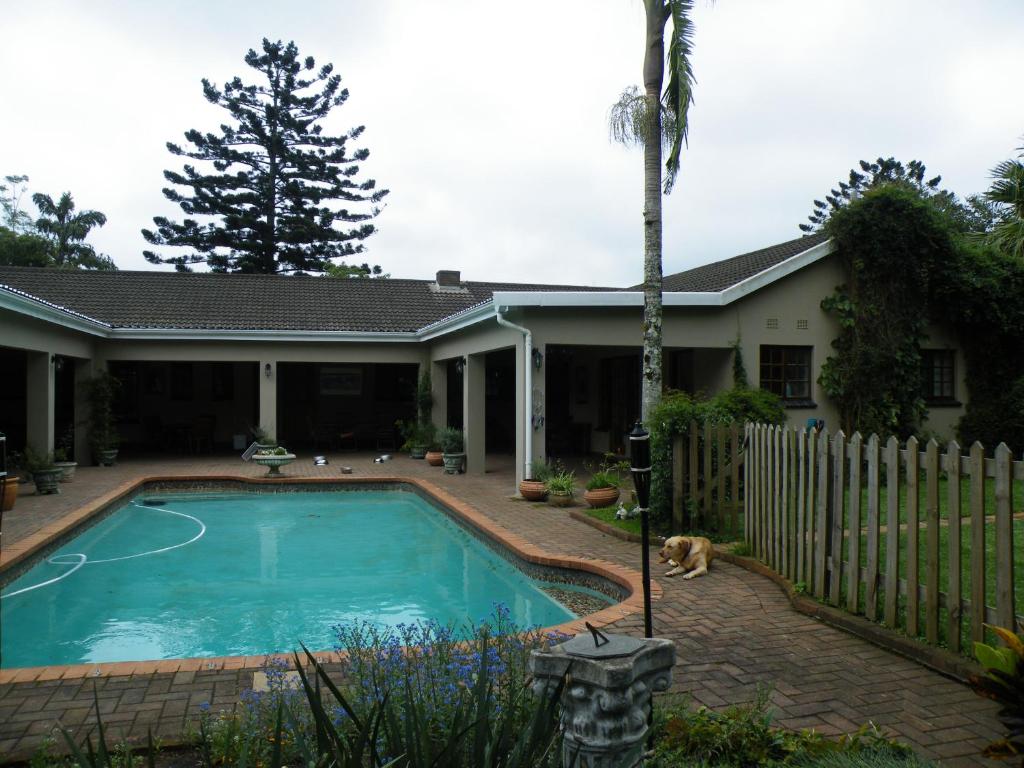 a house with a swimming pool in the yard at Brackens Guest House in Hillcrest