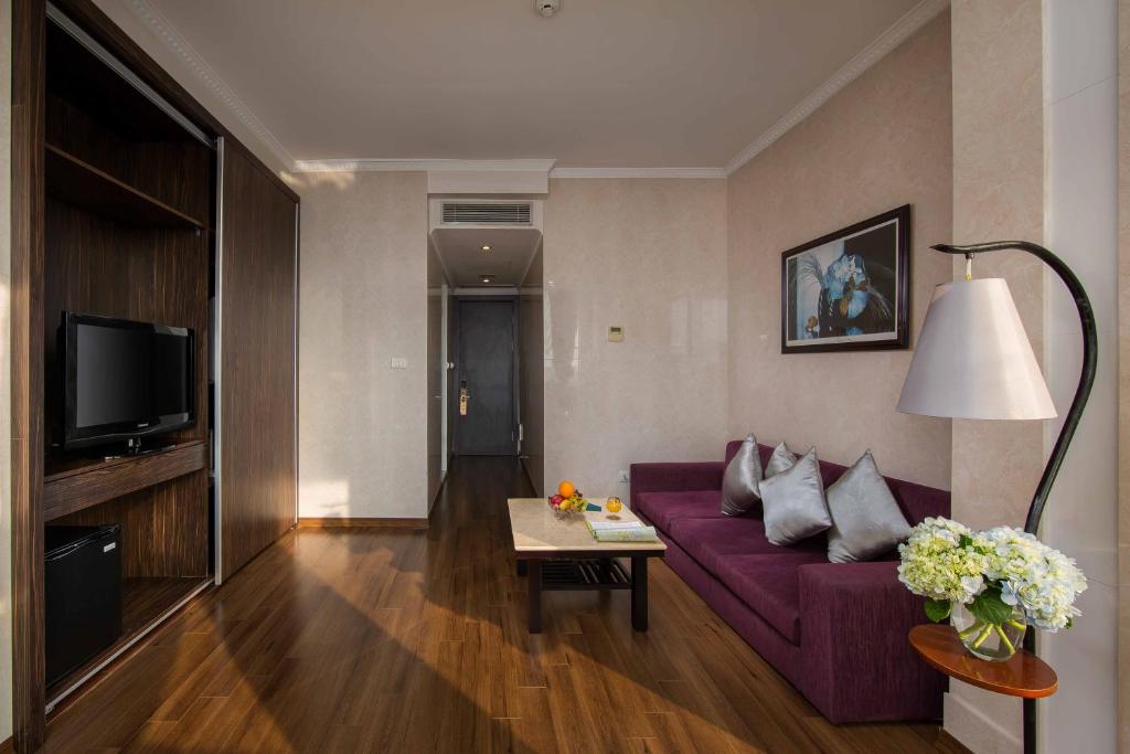 TV a/nebo společenská místnost v ubytování Danly Hotel
